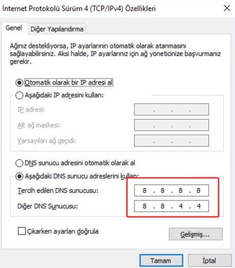 windows dns ayari 6 | Windows 10 DNS Değiştirme